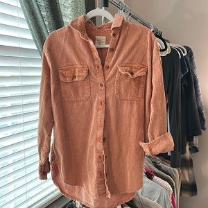 Oversized Ribbed Billabong Button-up